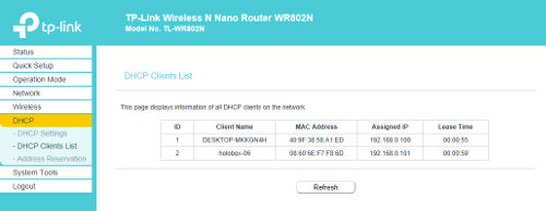 a router's admin UI